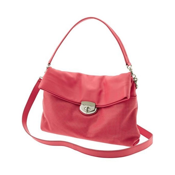 Banana Republic Handbags - Banana Republic Gia Coral Perforated Slouchy Crossbody Leather Bag Office Siren